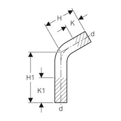 Geberit Mapress Edelstahl Passbogen 60 Grad, Außendurchmesser 28mm... GEBERIT-30955 4024723309550 (Abb. 1)