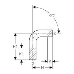 Geberit Mapress C-Stahl Passbogen 90° Außendurchmesser 42mm... GEBERIT-20407 4024723204077 (Abb. 1)