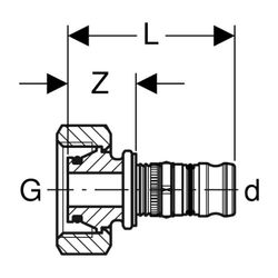 Geberit Mepla Verteilerabgang für Eurokonus, d 16mm, G 3/4″, Rotguss bleifrei... GEBERIT-601623005 4025416829751 (Abb. 1)