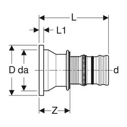 Geberit Bund mit Pressnippel, für Geberit Mepla Losflanschen PN 6, PN 10/16, d 75mm,... GEBERIT-608520005 4025416809265 (Abb. 1)