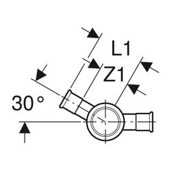 Geberit Mapress C-Stahl Kreuzstück 30° reduziert Außendurchmesser 28mm... GEBERIT-21409 4024723214090 (Abb. 1)