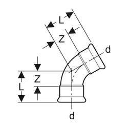 Geberit Mapress Edelstahl Bogen 60 Grad, Außendurchmesser 88,9mm... GEBERIT-36169 4024723361695 (Abb. 1)
