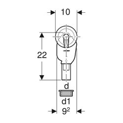 Geberit Unterputz-Geruchsverschluss für Geräte, mit einem Anschluss Außendurchmesser... GEBERIT-152235211 4025416743378 (Abb. 1)