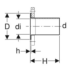 Geberit Mapress Kupfer Bund mit Einschubende, für Losflansch PN 10/16 d 35mm, DN 32... GEBERIT-63707 4025410549419 (Abb. 1)