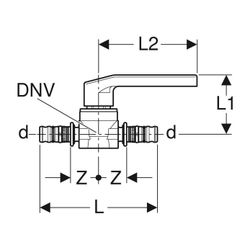 Geberit Mepla Kugelhahn mit Betätigungshebel, Rg, SiBr, d 26mm, PN 10 bar, Rotguss b... GEBERIT-603020002 4025416285113 (Abb. 1)
