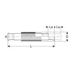 Geberit Mapress Edelstahl Axialkompensator mit Pressmuffen Außendurchmesser 76,1mm... GEBERIT-33939 4024723339397 (Abb. 1)