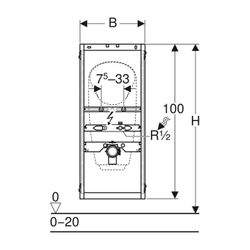 Geberit GIS Element für Urinal, 114cm, universell, für Aufputz-Druckspüler... GEBERIT-461686001 4025416801696 (Abb. 1)