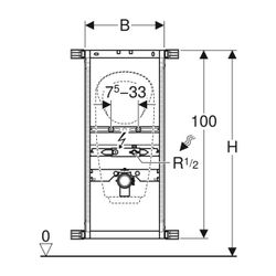 Geberit Kombifix Element für Urinal, 109-127cm, universell, für Aufputz-Druckspüler... GEBERIT-457686001 4025416801689 (Abb. 1)
