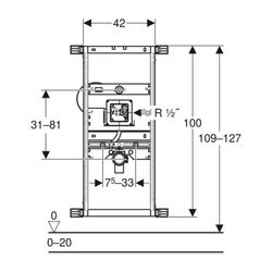 Geberit Kombifix Element für Urinal, 109-127cm, universell, für verdeckte Urinalsteu... GEBERIT-457689001 4025416667339 (Abb. 1)