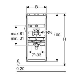 Geberit GIS Element für Urinal, 114-132cm, universell, für verdeckte Urinalsteuerung... GEBERIT-461689001 4025416801832 (Abb. 1)