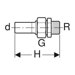 Geberit Mapress Edelstahl Übergangsverschraubung mit Außengewinde und Einschubende d 54m... GEBERIT-35410 4024723354109 (Abb. 1)