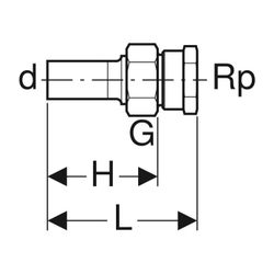 Geberit Mapress Edelstahl Übergangsverschraubung mit Innengewinde und Einschubende d 54m... GEBERIT-35389 4024723353898 (Abb. 1)