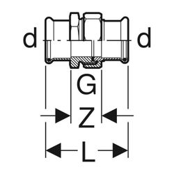 Geberit Mapress Edelstahl Verschraubung mit Überwurfmutter aus Chrom-Nickel-Stahl d 28mm... GEBERIT-35393 4024723353935 (Abb. 1)