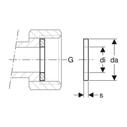 Geberit Mapress Flachdichtung FPM da 24mm, di 13mm, s 2mm, G 3/4″, Grün... GEBERIT-90092 4024723900924 (Abb. 1)
