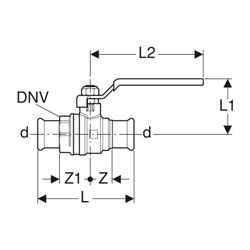 Geberit Mapress Kugelhahn NPW mit Betätigungshebel Außendurchmesser 18mm, 16 bar... GEBERIT-94923 4024723949237 (Abb. 1)
