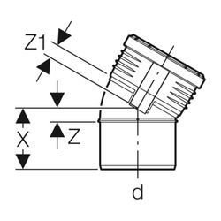 Geberit Silent-PP Bogen 30 Grad, Außendurchmesser 125mm... GEBERIT-390621141 4025416084181 (Abb. 1)