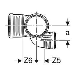 Geberit Silent-PP Schachtbogenabzweig 87,5 Grad links d 110mm, d1 75mm, d2 110mm... GEBERIT-390564141 4025416937562 (Abb. 1)