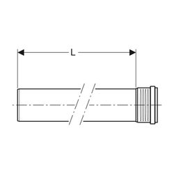 Geberit Silent-PP Rohr mit Muffe Außendurchmesser 75mm, Länge 100cm... GEBERIT-390304141 4025416936589 (Abb. 1)