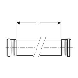 Geberit Silent-PP Rohr mit zwei Muffen Außendurchmesser 40mm, Länge 300cm... GEBERIT-390114141 4025416936053 (Abb. 1)
