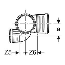 Geberit Silent-PP Schachtbogenabzweig 87,5 Grad rechts d 110mm, d1 75mm, d2 110mm... GEBERIT-390563141 4025416937555 (Abb. 1)