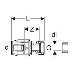 Geberit PushFit Übergang mit Überwurfmutter Außendurchmesser 20mm... GEBERIT-651581001 4025416714927 (Abb. 1)