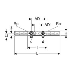 Geberit PushFit Anschlusswinkel 90 Grad vormontiert, zweifach, Messing d 20mm, Messi... GEBERIT-651299001 4025416719304 (Abb. 1)