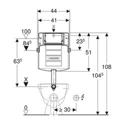 Geberit Sigma Unterputzspülkasten 12cm, 6 oder 3 Liter, mit Betätigung von vorne... GEBERIT-109301005 4025416753391 (Abb. 1)