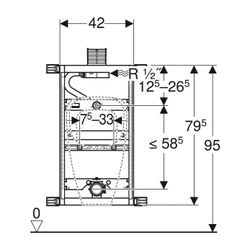 Geberit Kombifix Element für Urinal, 98cm, universell, für Betätigung von oben... GEBERIT-457612001 4025416756255 (Abb. 1)