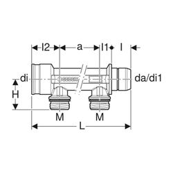 Geberit Verteiler mit Steckanschluss, Verteilerabgang für Schnellkupplung CW617N, da... GEBERIT-653422001 4025416722526 (Abb. 1)