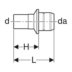 Geberit Mapress Übergang auf Verteiler mit Steckanschluss, Einschubende, d 22mm, da ... GEBERIT-653454001 4025416723127 (Abb. 1)