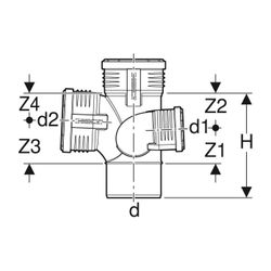 Geberit Silent-PP Schachtbogenabzweig 87,5 Grad links d 110mm, d1 75mm, d2 110mm... GEBERIT-390564141 4025416937562 (Abb. 1)