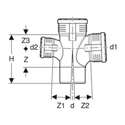 Geberit Silent-PP Bogenabzweig 87,5 Grad zweifach d 110mm, d1 110mm, d2 75mm... GEBERIT-390567141 4025416937586 (Abb. 1)