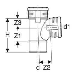 Geberit Silent-PP Bogenabzweig 87,5 Grad Außendurchmesser 110mm, d1 110mm... GEBERIT-390555141 4025416937524 (Abb. 1)
