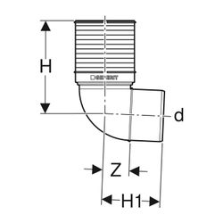 Geberit Silent-PP Anschlussbogen für WC, 87,5 Grad Außendurchmesser 90mm... GEBERIT-390493111 4025416723769 (Abb. 1)