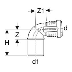 Geberit Silent-PP Bogen 87,5 Grad Außendurchmesser reduziert Außendurchmesser 40mm, ... GEBERIT-390225141 4025416936404 (Abb. 1)