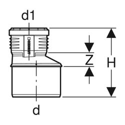 Geberit Silent-PP Reduktion exzentrisch Außendurchmesser 50mm, d1 32mm... GEBERIT-390279141 4025416085447 (Abb. 1)