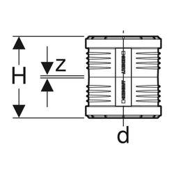 Geberit Silent-PP Doppelsteckmuffe Außendurchmesser 160mm... GEBERIT-390716141 4025416084228 (Abb. 1)