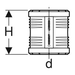 Geberit Silent-PP Überschiebemuffe Außendurchmesser 32mm... GEBERIT-390017141 4025416084235 (Abb. 1)