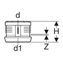 Geberit Silent-PP Übergangsmuffe auf Geberit Silent db20 Außendurchmesser 50mm... GEBERIT-390296141 4025416728610 (Abb. 1)