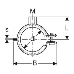 Geberit Rohrschelle gedämmt, mit Gewindemuffe M8, M10 1,0215, di 25–30mm, galvanisch... GEBERIT-601853261 4025416498452 (Abb. 1)