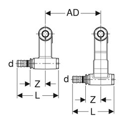 Geberit Mepla Set Anschluss-Endstücke für Vor-/Rücklauf, Anschlussverschraubung für ... GEBERIT-611363227 4025410584977 (Abb. 1)