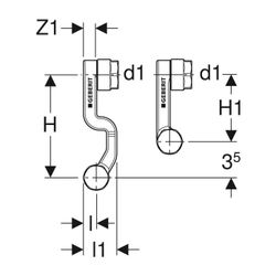 Geberit Mepla Set Anschluss-Endstücke für Vor-/Rücklauf, Anschlussverschraubung für ... GEBERIT-611364227 4025410584984 (Abb. 1)