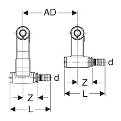 Geberit Mepla Set Anschluss-Endstücke für Vor-/Rücklauf, Anschlussverschraubung für ... GEBERIT-611364227 4025410584984 (Abb. 1)