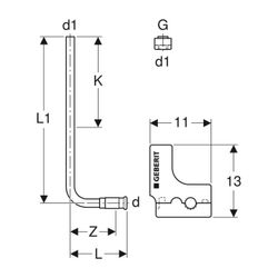 Geberit Mapress Metallrohr-Anschlussbogen 90 Grad mit Dämmbox Anschlussverschr. für Euro... GEBERIT-63126 4025410585226 (Abb. 1)