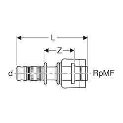 Geberit Mepla Übergang mit MasterFix Außendurchmesser 16mm... GEBERIT-621451005 4025416222217 (Abb. 1)