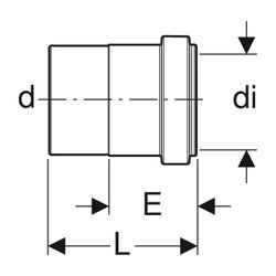 Geberit Silent db20 Anschlusssteckmuffe reduziert d 56mm, di 50mm... GEBERIT-305040143 4025416354307 (Abb. 1)