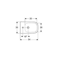Geberit Renova Plan Wandbidet teilgeschlossene Form, Tiefe 54cm, Überlauf sichtbar, ... GEBERIT-500380011 4025416211730 (Abb. 1)
