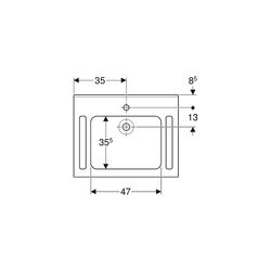 Geberit Publica Waschtisch eckiges Design, Ausschnitten barrierefrei demenzgerecht B... GEBERIT-500666012 4025410587428 (Abb. 1)