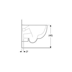 Geberit Renova Comfort Wand-WC Tiefspüler, erhöht, geschlossene Form, Rimfree Tiefe ... GEBERIT-500694011 4025416709787 (Abb. 1)