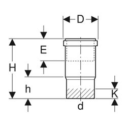 Geberit PE Langmuffe Außendurchmesser 200mm... GEBERIT-370700161 4025416035756 (Abb. 1)